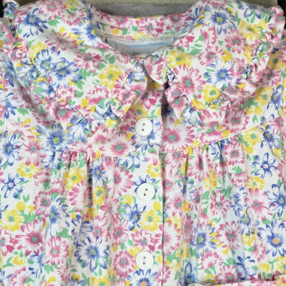 Vintage First Impressions Baby Girl Romper Ditsy Floral 3‐6MO Ruffle Pocket Snap